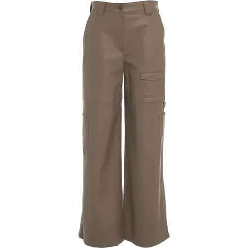 Faux Leather Cargo Pants , Damen, Größe: XS - 8pm - Modalova