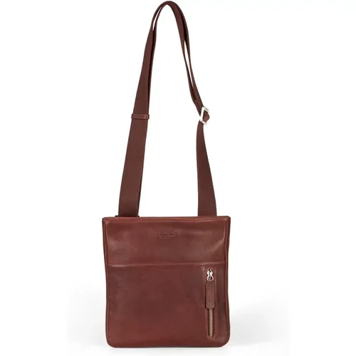 Leather Crossbody Messenger Bag , male, Sizes: ONE SIZE - Howard London - Modalova