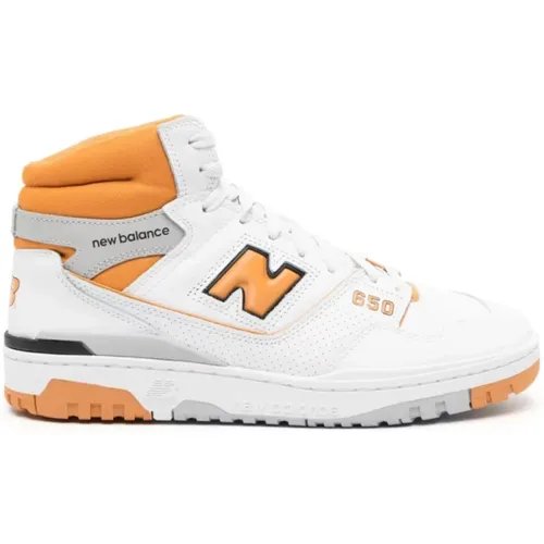 White/Orange High-Top Sneakers , male, Sizes: 9 UK, 8 1/2 UK - New Balance - Modalova