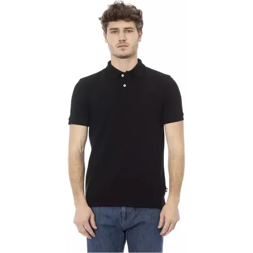 Stilvolles schwarzes Baumwoll-Poloshirt , Herren, Größe: 2XL - Baldinini - Modalova