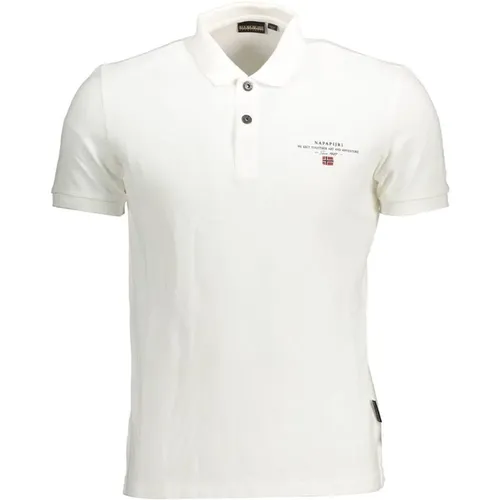 Elegantes weißes besticktes Poloshirt , Herren, Größe: S - Napapijri - Modalova