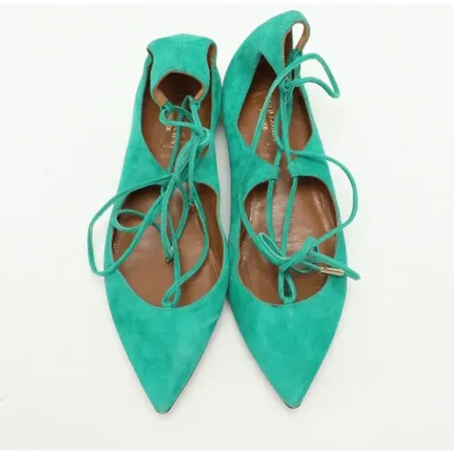 Pre-owned Suede flats , female, Sizes: 3 1/2 UK - Aquazzura Pre-owned - Modalova