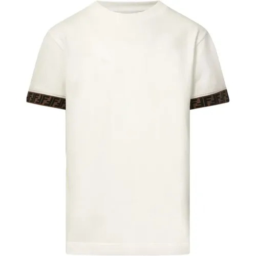 Weißes Rundhals-T-Shirt für Jungen - Fendi - Modalova