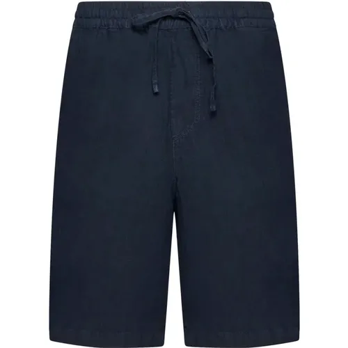 Blaue Leinen Shorts , Herren, Größe: 2XL - 120% lino - Modalova