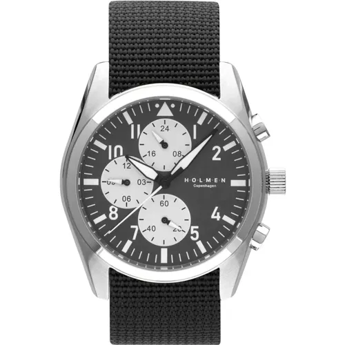 Adventurer Chronograph Watch , male, Sizes: ONE SIZE - Holmen Copenhagen - Modalova