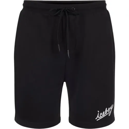 Schwarze 5D Branding Shorts , Herren, Größe: S - Iceberg - Modalova