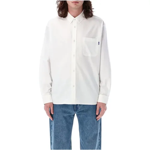 Weißes Oxford Besticktes Hemd , Herren, Größe: L - Awake NY - Modalova