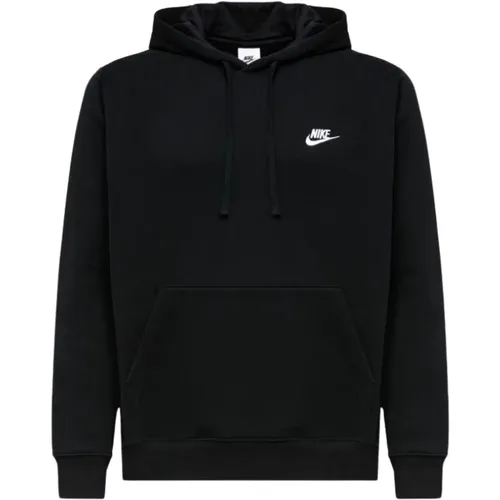 Schwarzer Fleece Hoodie , Herren, Größe: M - Nike - Modalova