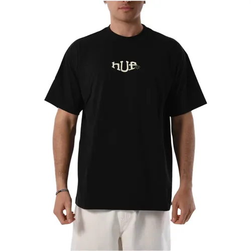 Cotton T-shirt with Front and Back Print , male, Sizes: XL, 2XL, L, M, S - HUF - Modalova