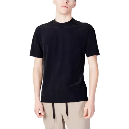 Plain Short Sleeve Round Neck T-Shirt , male, Sizes: 2XL, L, XL - Suns - Modalova
