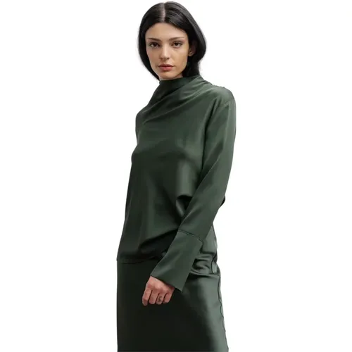 Ayumi silk blouse army , Damen, Größe: XS - Ahlvar Gallery - Modalova