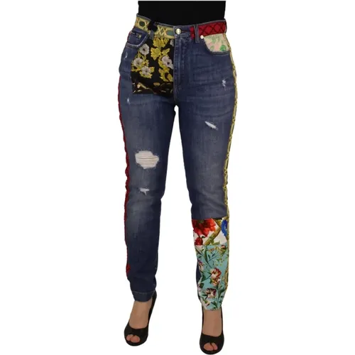 Luxus Patchwork Skinny Denim Jeans - Dolce & Gabbana - Modalova