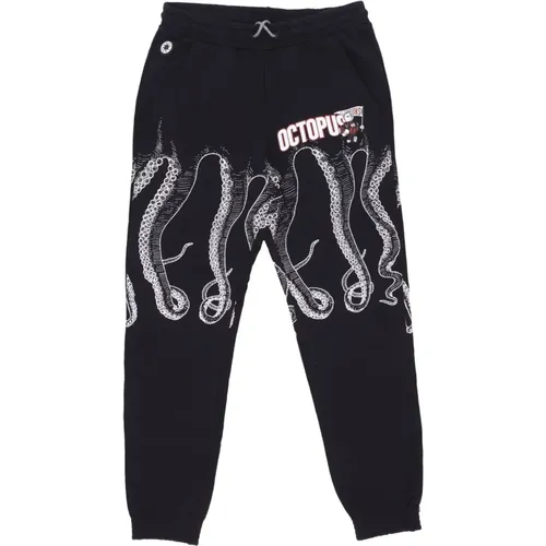 Schwarze Athletische Sweatpants Leichtes Trainingsanzug , Herren, Größe: L - Octopus - Modalova