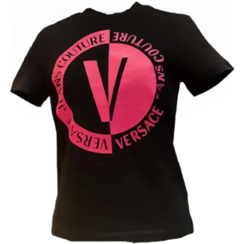 Logo Lettering T-shirt - M , female, Sizes: XS - Versace Jeans Couture - Modalova