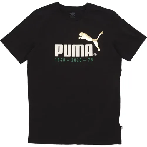 Logo Celebration Tee Schwarz , Herren, Größe: S - Puma - Modalova