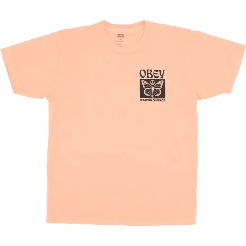 Friedenswaffe Klassisches Tee Pigment Pfirsich , Herren, Größe: XL - Obey - Modalova