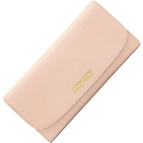 Pre-owned Leather wallets , female, Sizes: ONE SIZE - Miu Miu Pre-owned - Modalova