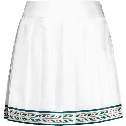 Pleated Silk Skirt /Green , female, Sizes: M, S, XS - Casablanca - Modalova