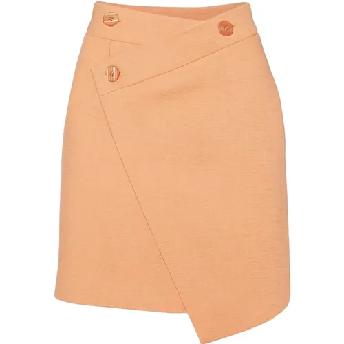Light Cotton Skirt with Oblique Cut , female, Sizes: S - MVP wardrobe - Modalova