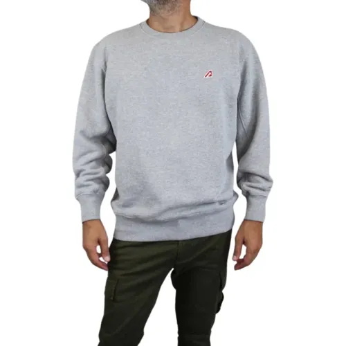 Round Neck Grey Sweatshirt , male, Sizes: L, S, M - Autry - Modalova