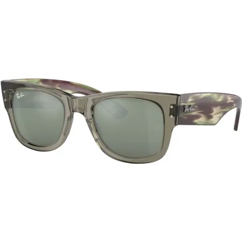 Mega Wayfarer Sonnenbrille Grün Silber , unisex, Größe: 51 MM - Ray-Ban - Modalova