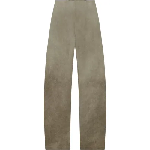 High-waisted linen pants, stone grey , female, Sizes: XL, 2XL, XS - Cortana - Modalova