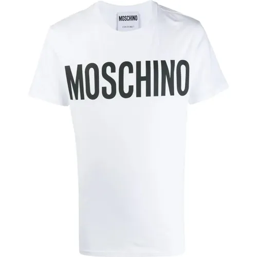 Weiße T-Shirts und Polos mit Logo-Print , Herren, Größe: 2XL - Moschino - Modalova