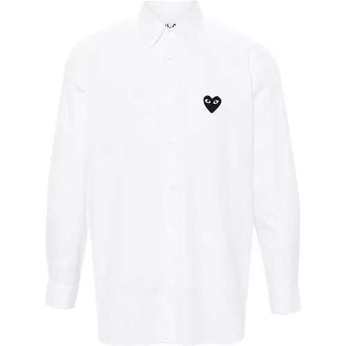 Schwarzes Herz Langarmshirt , Damen, Größe: XS - Comme des Garçons Play - Modalova