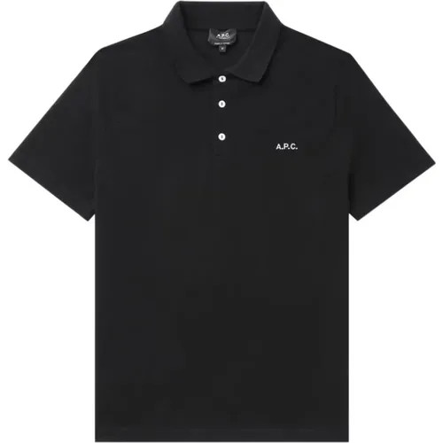 Schwarzes Poloshirt Besticktes Logo , Herren, Größe: 2XL - A.P.C. - Modalova