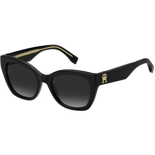 S-807 Sonnenbrille Schwarz Dunkelgrau , Damen, Größe: 52 MM - Tommy Hilfiger - Modalova