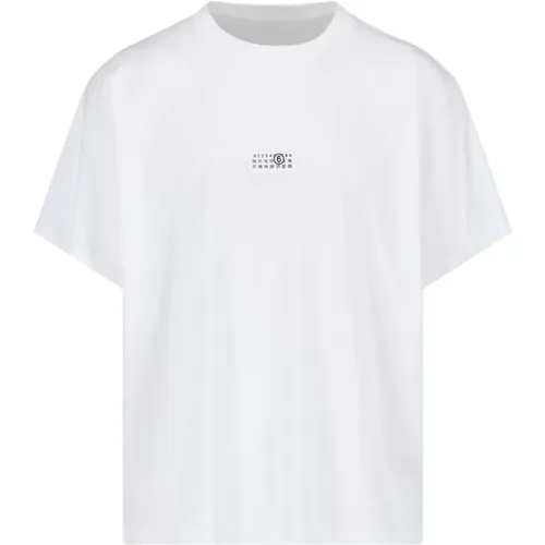 T-shirt with Numeric Signature logo , male, Sizes: L, XS, M, S, XL - MM6 Maison Margiela - Modalova