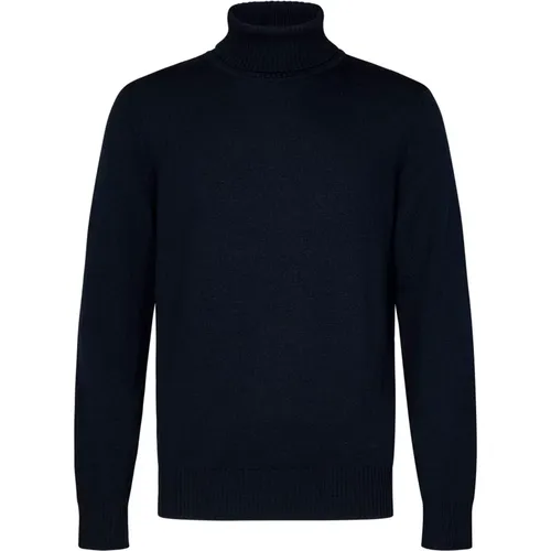 Blauer Wollpullover mit Adlerstickerei , Herren, Größe: 2XL - Emporio Armani - Modalova