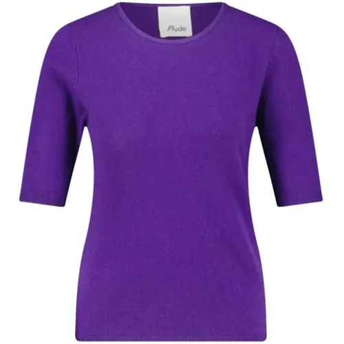 Short Sleeve Wool-Cashmere Sweater , female, Sizes: M, L, XS - allude - Modalova