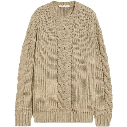 Braided Knit Steel Sweater , female, Sizes: L, XS - Max Mara - Modalova
