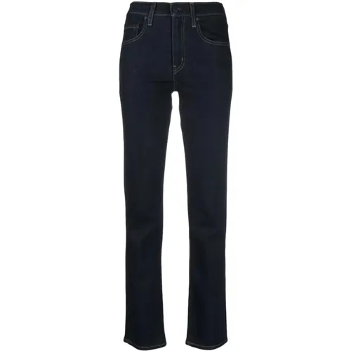 Levi's, Blaue Welle Spülen High Rise Gerades Jeans , Damen, Größe: W26 L30 - Levis - Modalova