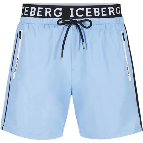 Logo Boxer Swimsuit with Drawstring Waist , male, Sizes: L, M, S - Iceberg - Modalova