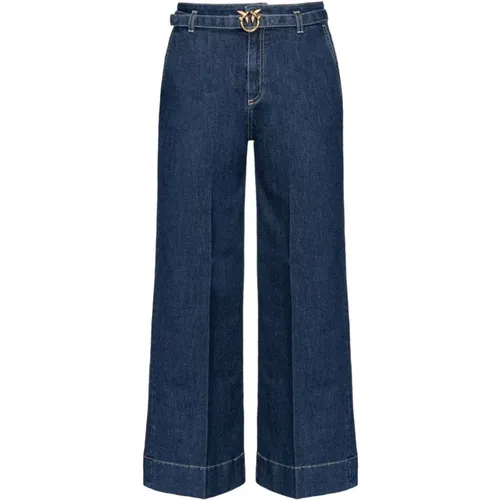 Flare Denim Stretch Blaue Jeans , Damen, Größe: W27 - pinko - Modalova