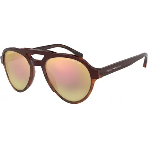 Braune Acetat-Sonnenbrille für Männer - Emporio Armani - Modalova
