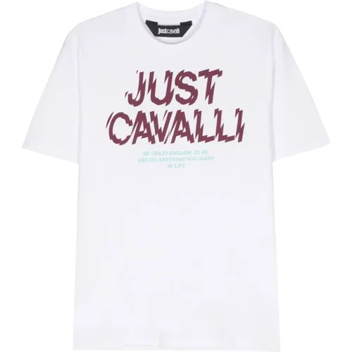Weiße T-Shirts Polos für Männer , Herren, Größe: S - Just Cavalli - Modalova