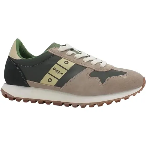 Nylon/Suede Running Shoes , male, Sizes: 7 UK, 8 UK, 6 UK - Blauer - Modalova