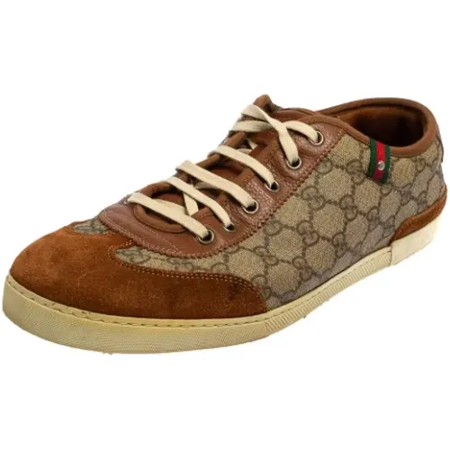 Pre-owned Leather sneakers , female, Sizes: 12 UK - Gucci Vintage - Modalova
