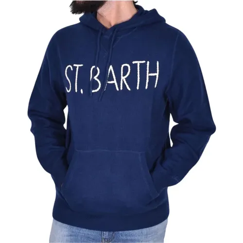 Navy Hooded Jersey , male, Sizes: 2XL - MC2 Saint Barth - Modalova