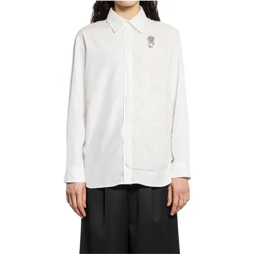 Lace Paneled Easy Shirt with Embroidery , male, Sizes: M, L, S - Simone Rocha - Modalova