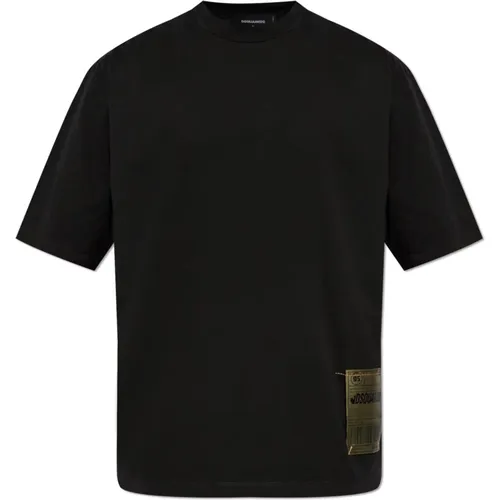 T-Shirt mit Logopatch , Herren, Größe: 2XL - Dsquared2 - Modalova