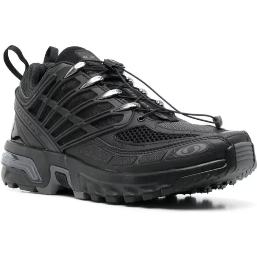 Schwarze Low-Top Sneakers mit Gummielementen , Herren, Größe: 45 EU - Salomon - Modalova