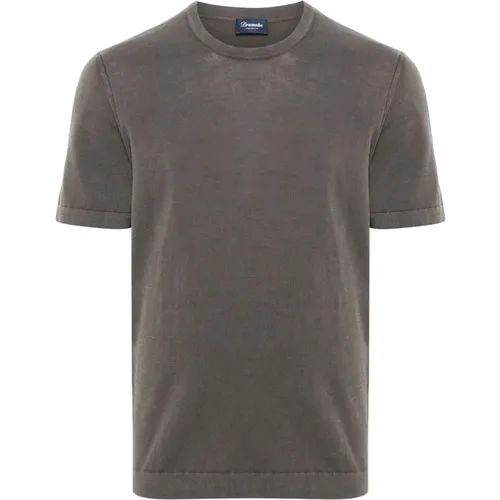 Braunes Baumwollstrick T-shirt - Drumohr - Modalova