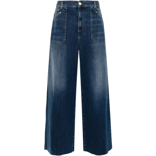 Denim Wide Leg Jeans , female, Sizes: W25, W26 - pinko - Modalova