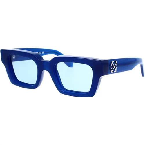 Blaue Rechteckige Sonnenbrille Virgil 14540 - Off White - Modalova