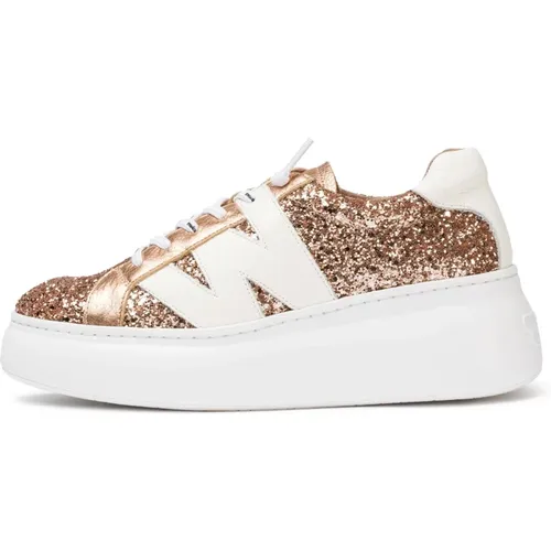 Dorita Glitter Rosa Sneakers, Farbe: Metallic , Damen, Größe: 40 EU - Wonders - Modalova