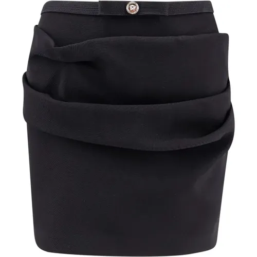 Wool Skirt with Medusa Detail , female, Sizes: S - Versace - Modalova